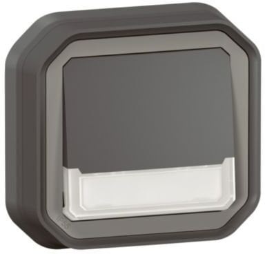 NOWE PLEXO 55 Przycisk 1Z+1R podświetlany z uchwytem podtynkowy 10A - 250V AC antracyt 069854L