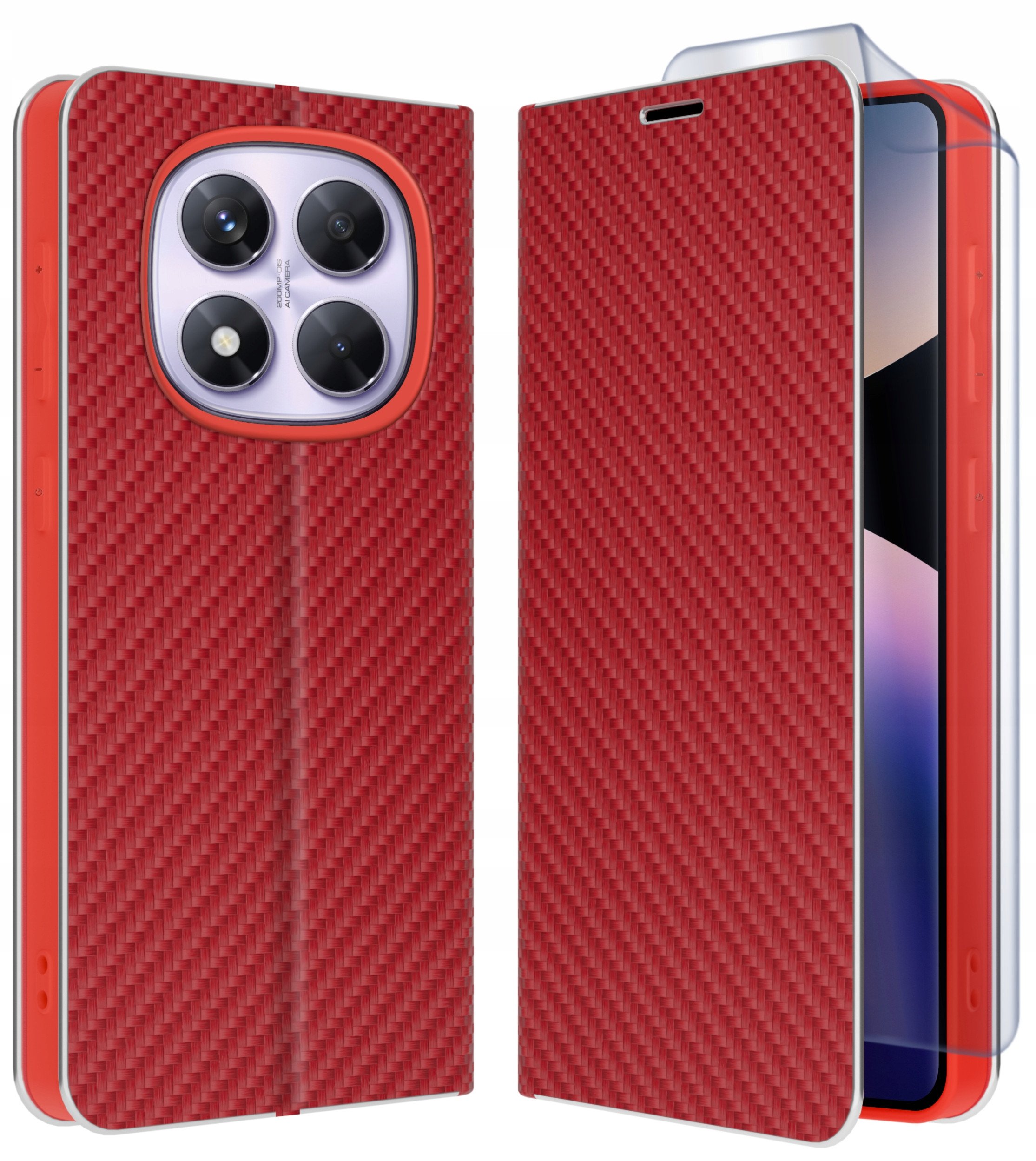 ETUI do Xiaomi Redmi Note 14 Pro| Pro+ 5G |CARBON PORTFEL BOOK TOKRA +FOLIA