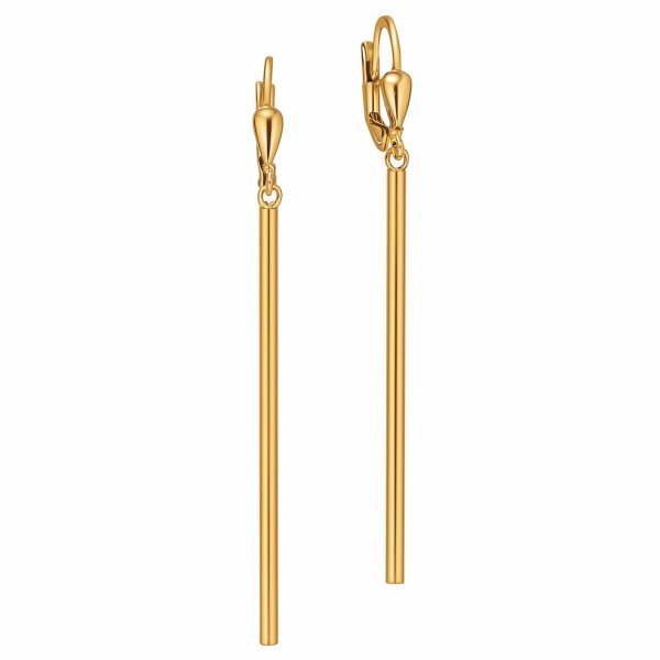 Złote Kolczyki Pałeczki Wiszące KL.03418