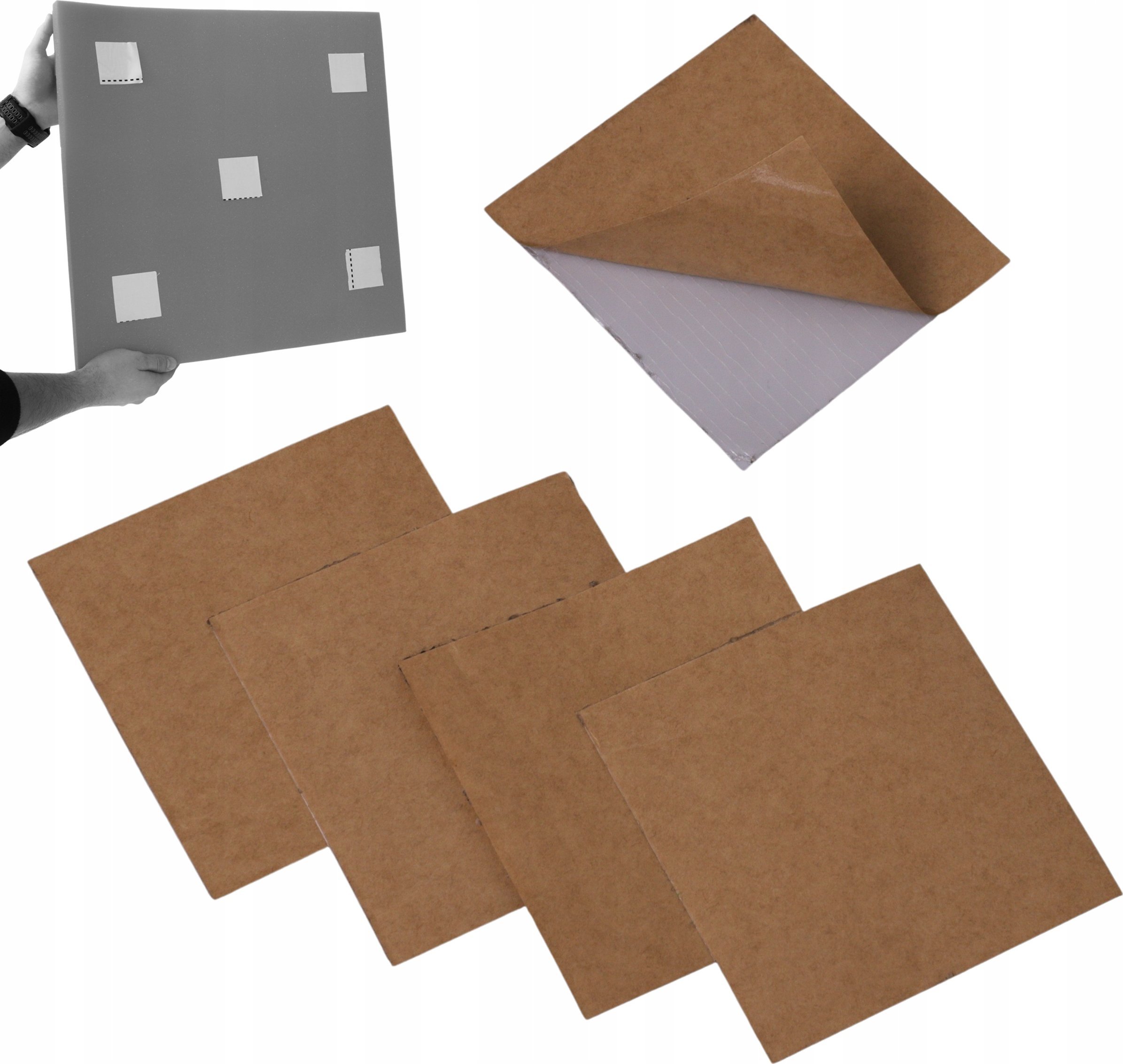 Samoprzylepne taśmy punktowe 5 sztuk 6x6cm do montażu paneli akustycznych naklejki bezinwazyjne mocowanie