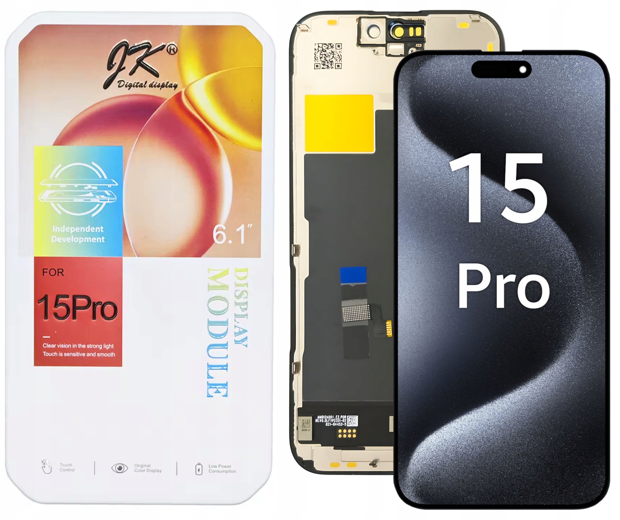 WYŚWIETLACZ EKRAN DOTYK LCD DO APPLE IPHONE 15 PRO JK INCELL WYMIENNY CHIP