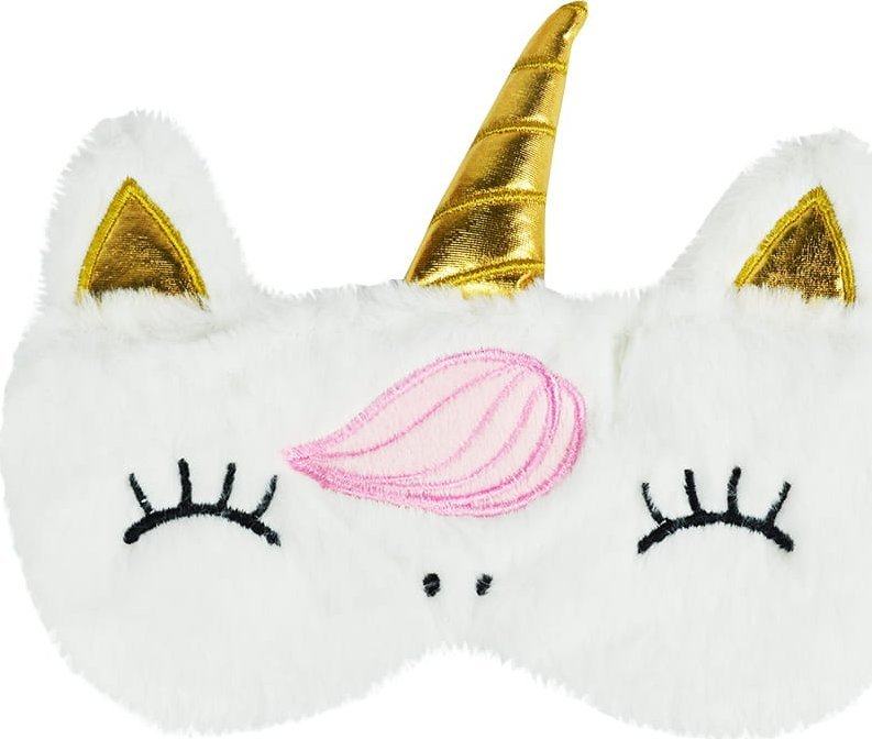 Opaska na oczy do spania jednorożec - white