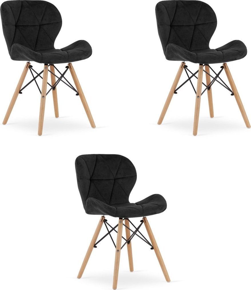 Leobert Krzesło LAGO Aksamit - czarne x 3