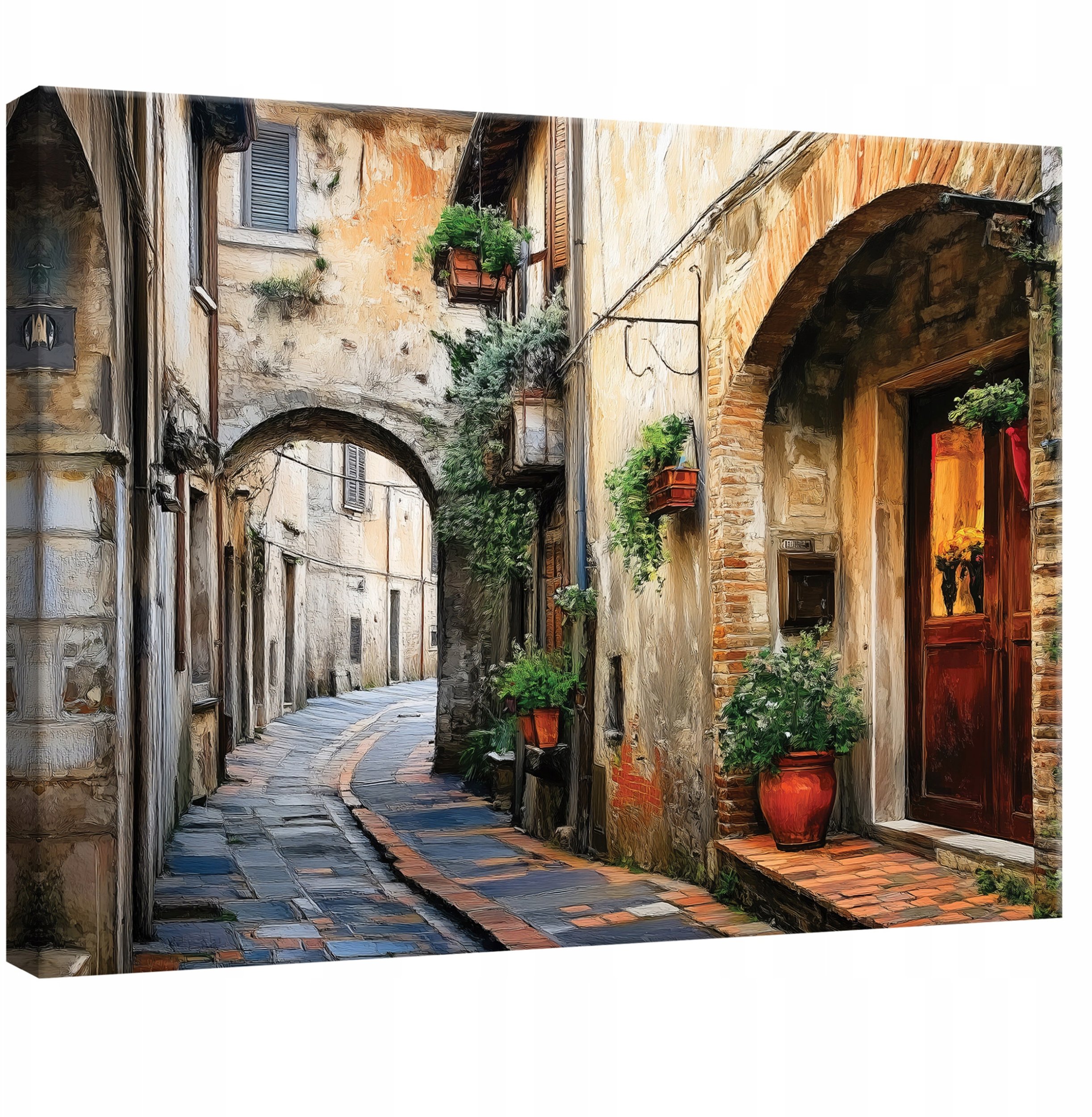 OBRAZ DO SYPIALNI SALONU KUCHNI ULICZKA WŁOSKA NA PŁÓTNIE ŚCIANĘ 120x80