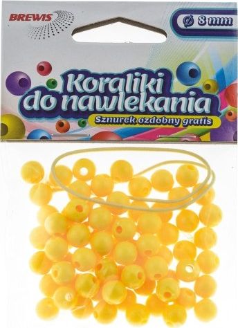 BREWIS Koraliki do nawlekania 8mm K8-2 żółty Brewis