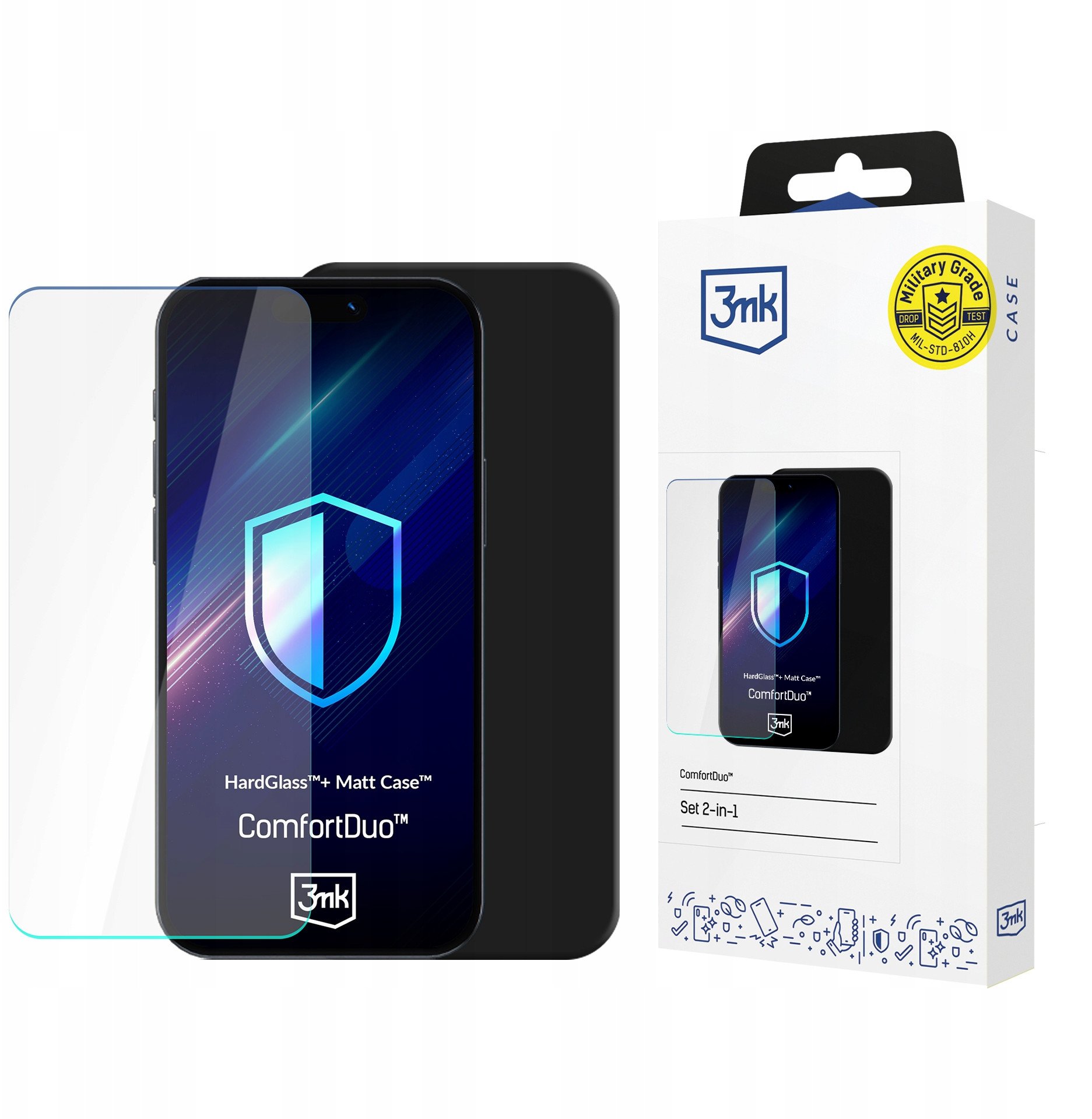 3mk ComfortDuo Matt Black do Xiaomi Redmi Note 14 4G