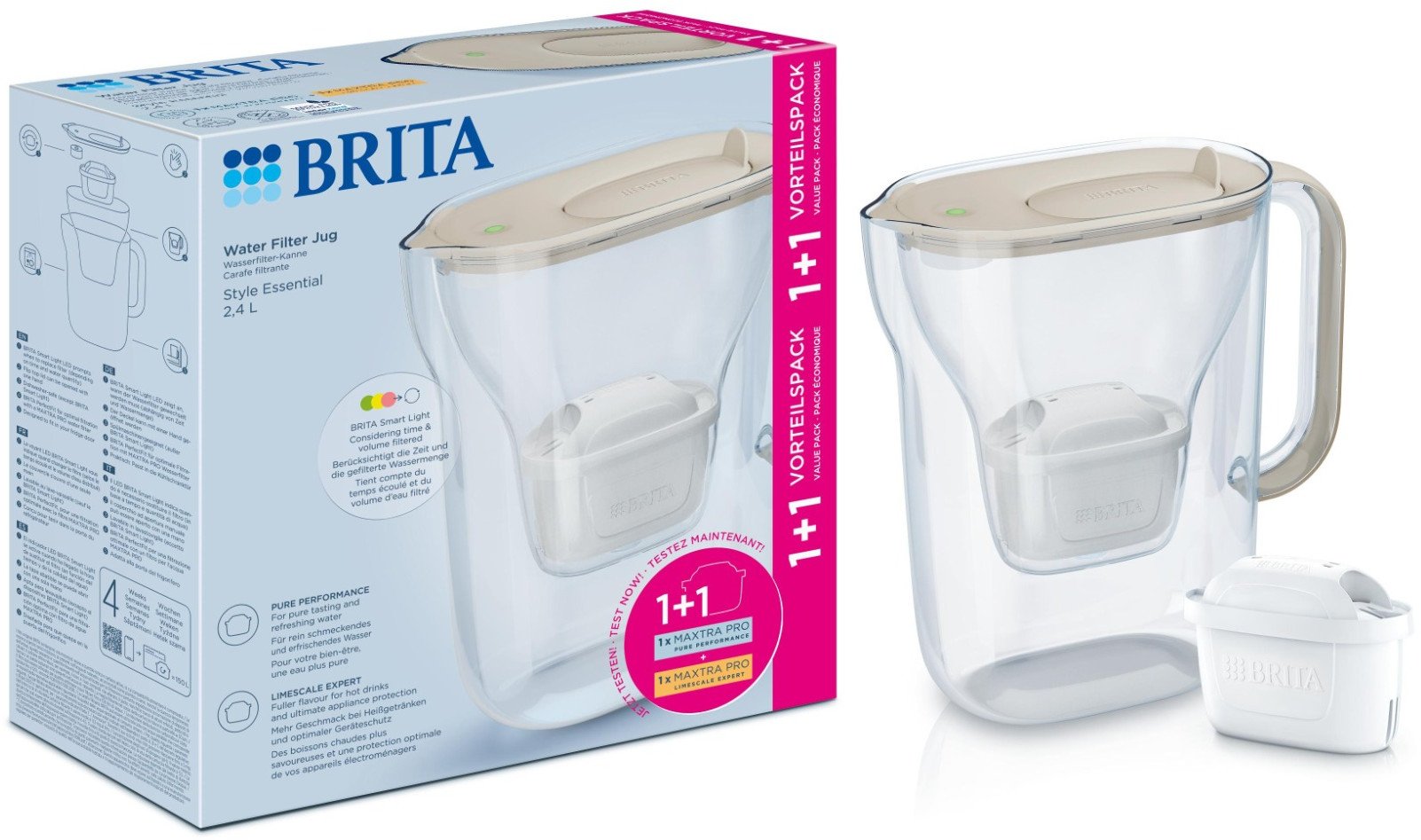 Dzbanek filtrujący Brita Style Essential sand inkl. 1xMXPRO PP & 1xMXPRO EK