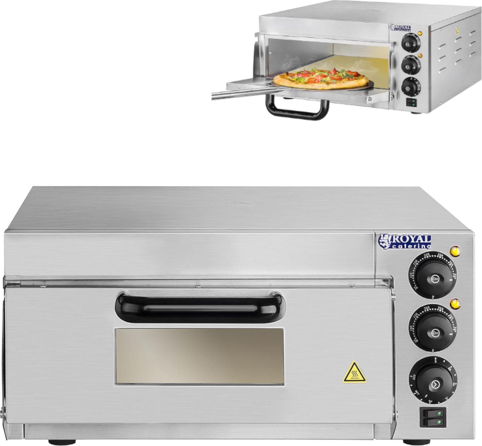 Royal Catering Piec do pizzy 1x40cm jednokomorowy 2000W 230V Timer 120min Royal Cater