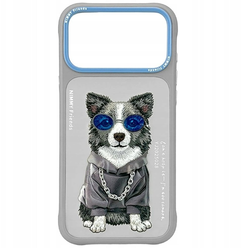 Etui Nimmy Glasses Cool Dog do iPhone 17 Pro Max szary