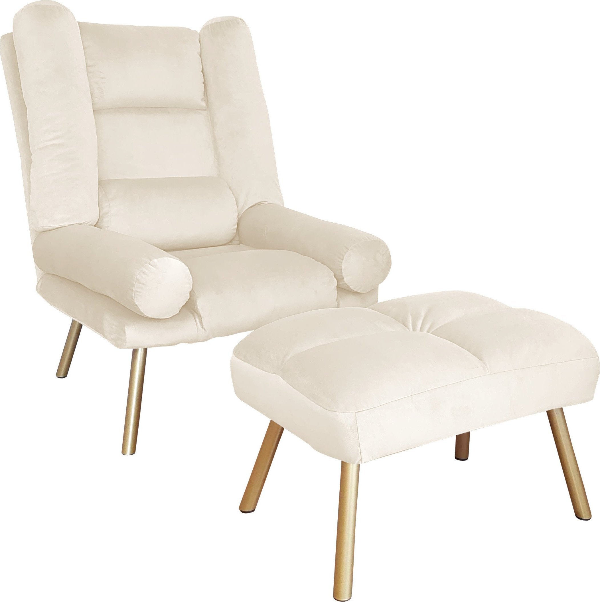 Atos FOTEL TOKIO ROZKŁADANY Z PODNÓŻKIEM N. ZŁOTA MG50