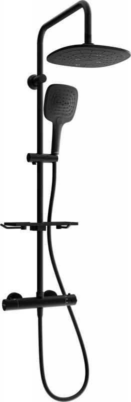 Zestaw prysznicowy Mexen Mexen KT17 zestaw prysznicowy natynkowy z deszczownicą i baterią termostatyczną, czarny - 771501793-70