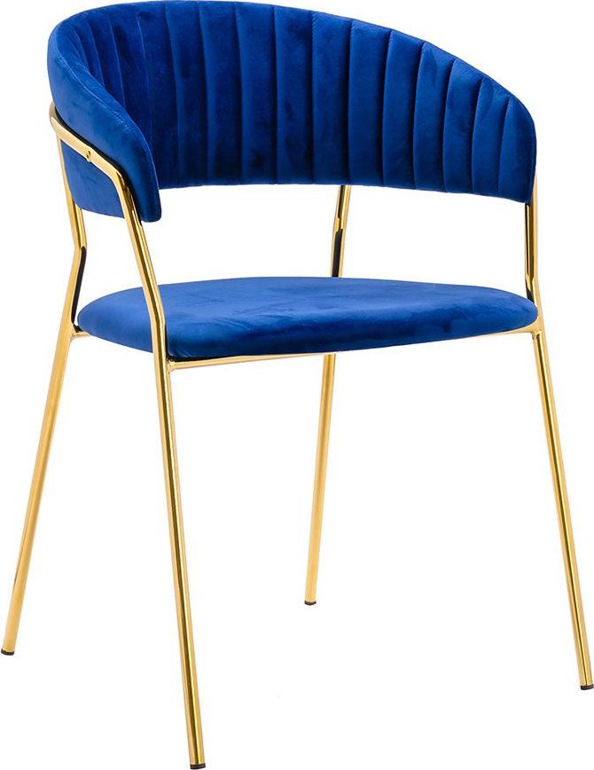 Elior Krzesło ciemnoniebieske w stylu glamour- Piano 2X