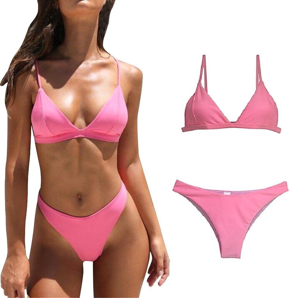 Pan i Pani Gadżet Strój kąpielowy minimalistyczny - trójkąty Różowy S