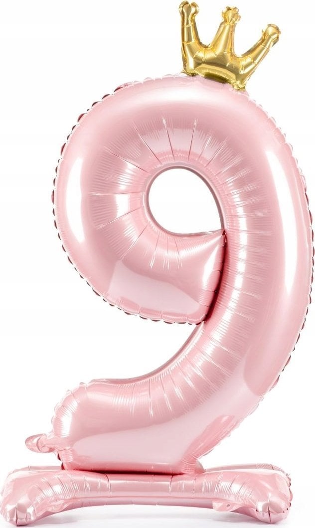 PartyDeco Stoj±cy balon foliowy 9 jasny róż 84cm