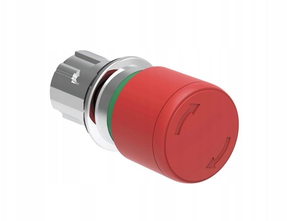 Metalowy przycisk grzybkowy odblokowanie przez obrót fi30mm wg ISO13850 Czerwony LPSB6634