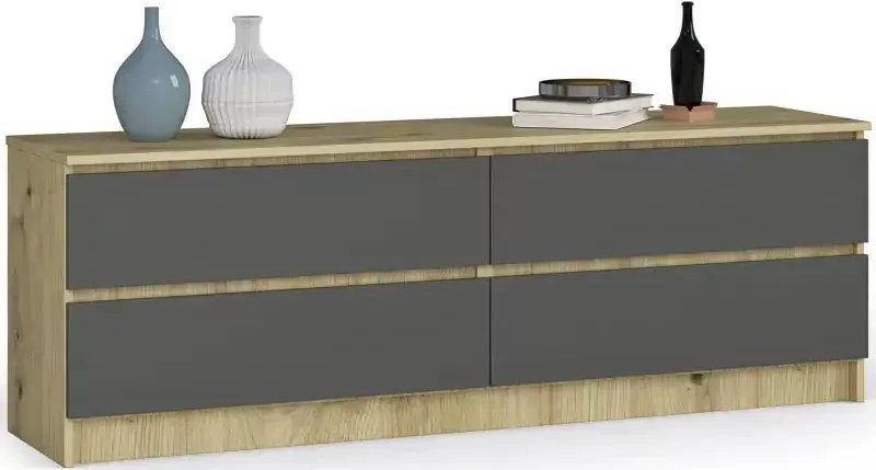 Elior Komoda z szufladami do salonu dąb artisan + grafit - Zoki