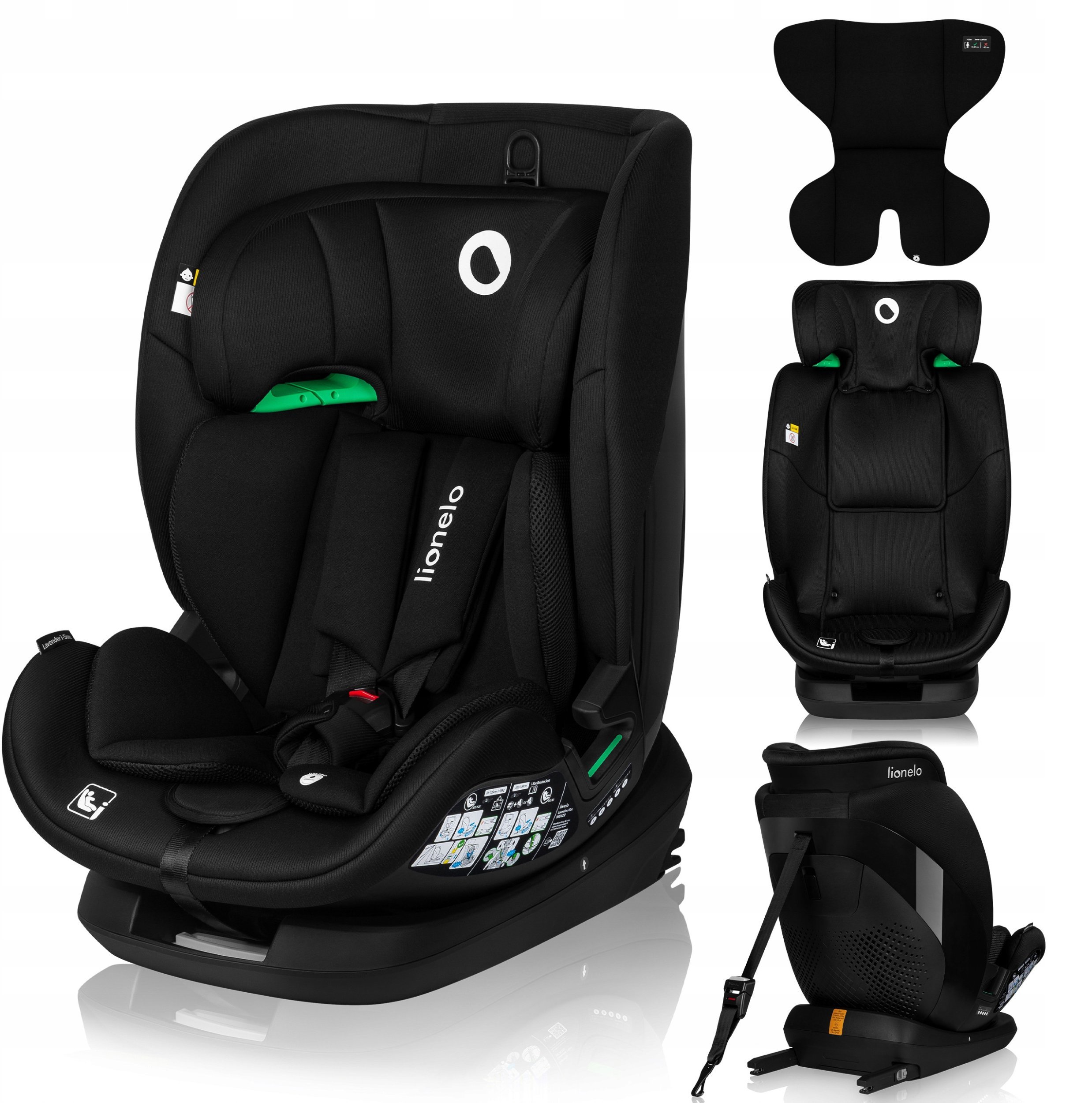 LIONELO Fotelik samochodowy Lavender i-Size Black Carbon