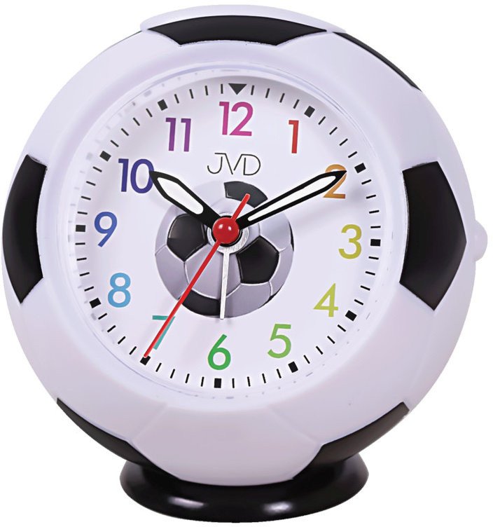 Budzik piłka nożna JVD SRP9001.1 9 cm drzemka podświetlenie cichy chód .
