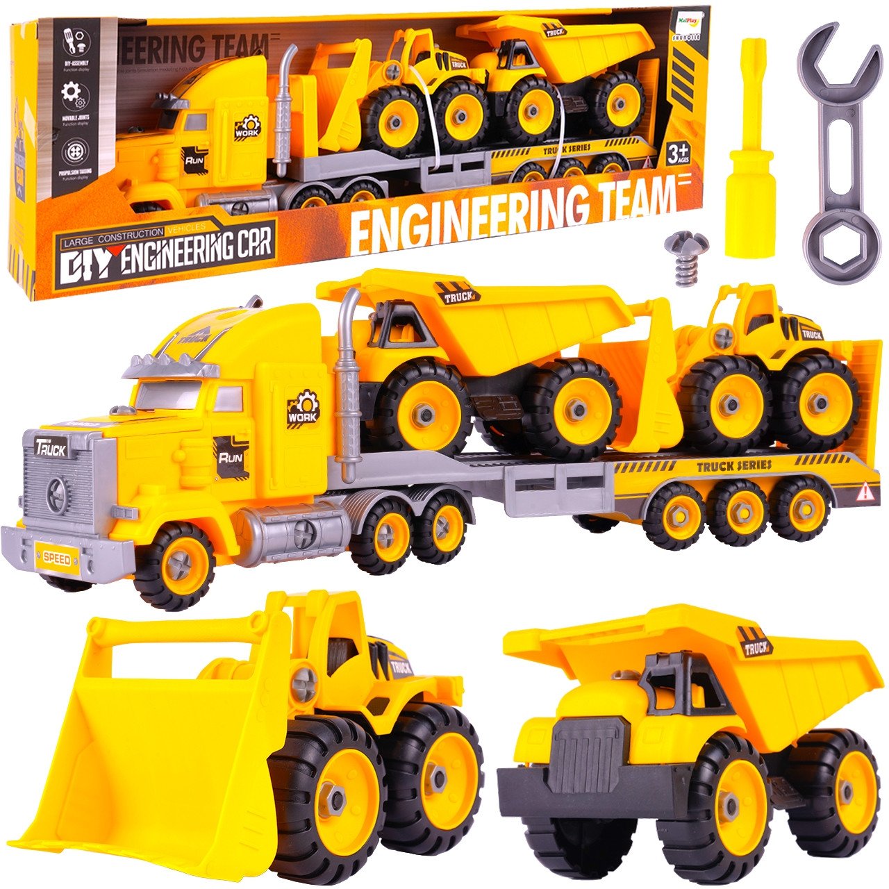 Ciężarówka Laweta Pojazdy Budowlane Rozkręcane XXL