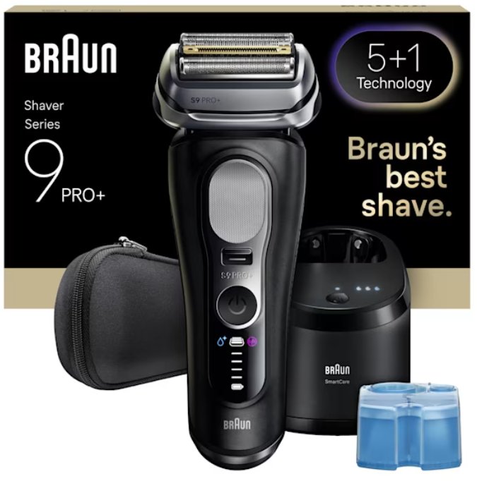 Braun Series 9 PRO+ 9660CC Wet&Dry -Pro SensoAdapt parranajokone SmartCare-asemalla, Musta