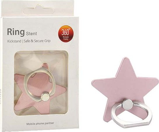 Vega UCHWYT TELEFONU STOJAK GWIAZDA RÓZOWY UNIWERSALNY VEGA NA RĘKĘ RING HOLDER>