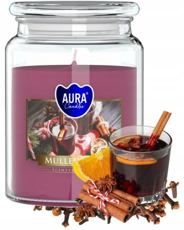 Świeca zapachowa w słoiku Grzane wino 14x9,9cm do 100h palenia