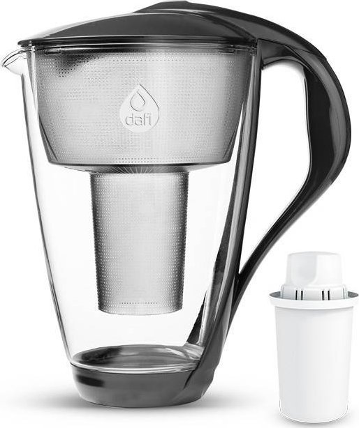 Dzbanek filtrujący Dafi Dafi CRYSTAL LED 2L Czarny szklany dzbanek filtrujący z 1 wkładem