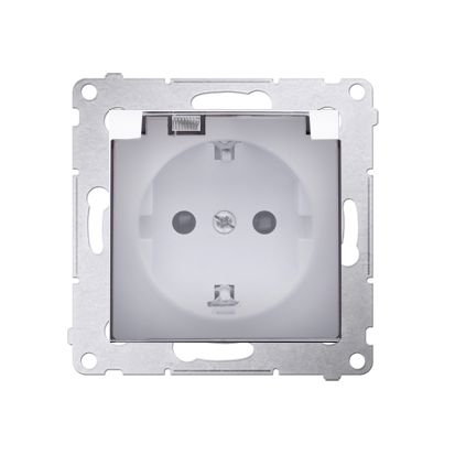 Kontakt-Simon Gniazdo Simon 54 Premium Schuko do wersji IP44 z przeslonami 16A 250V białe (DGSZ1BZ.01/11A)