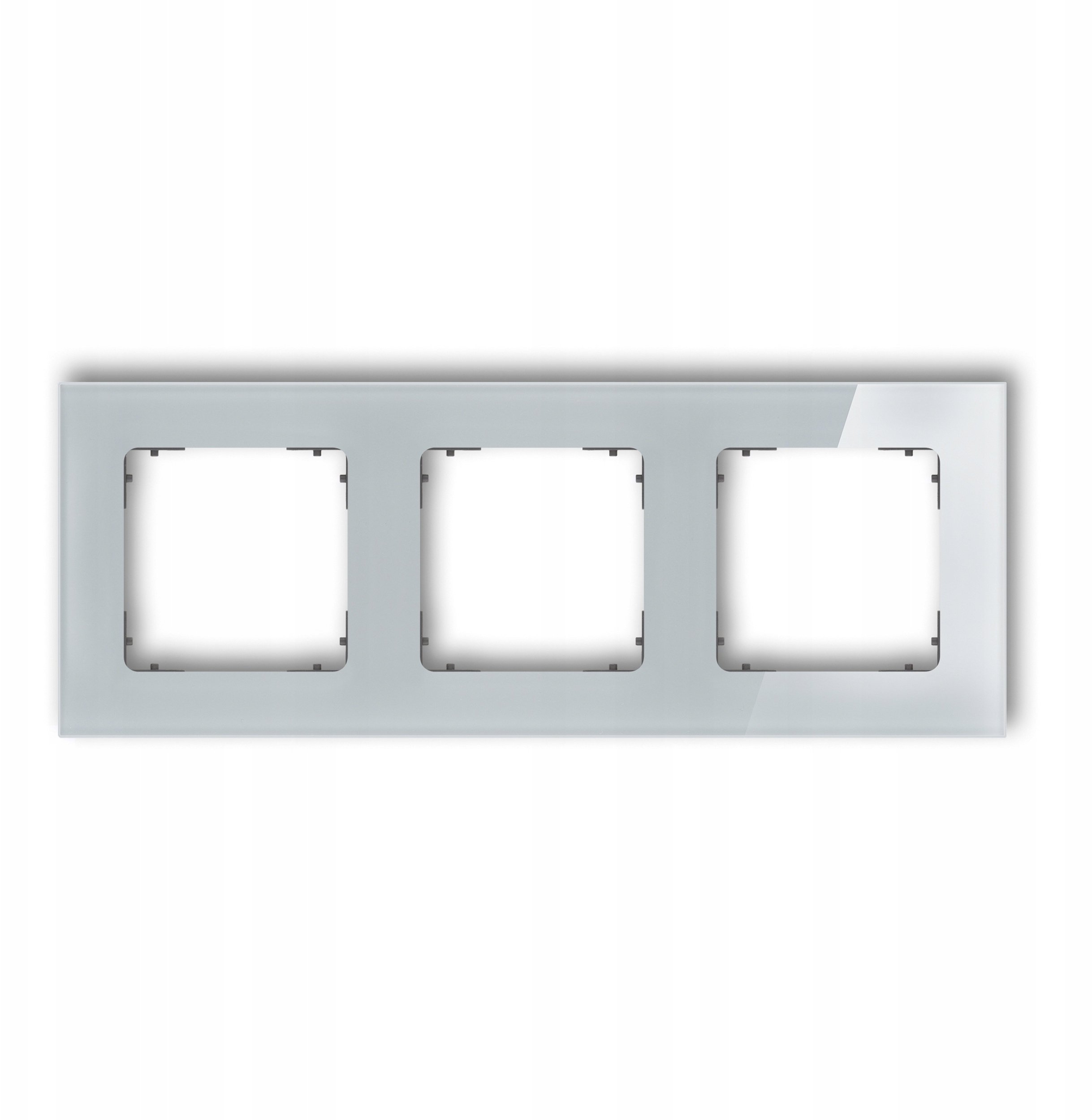 Karlik Ramka uniwersalna potrójna kwadratowa - efekt szkła (ramka: szara spód: grafitowy mat) 15-28-IRSK-3