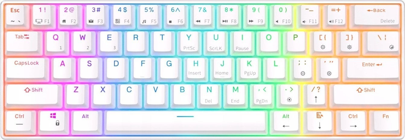 Klawiatura Royal Kludge Klawiatura mechaniczna Royal Kludge RK61 RGB, brown switch (biała)