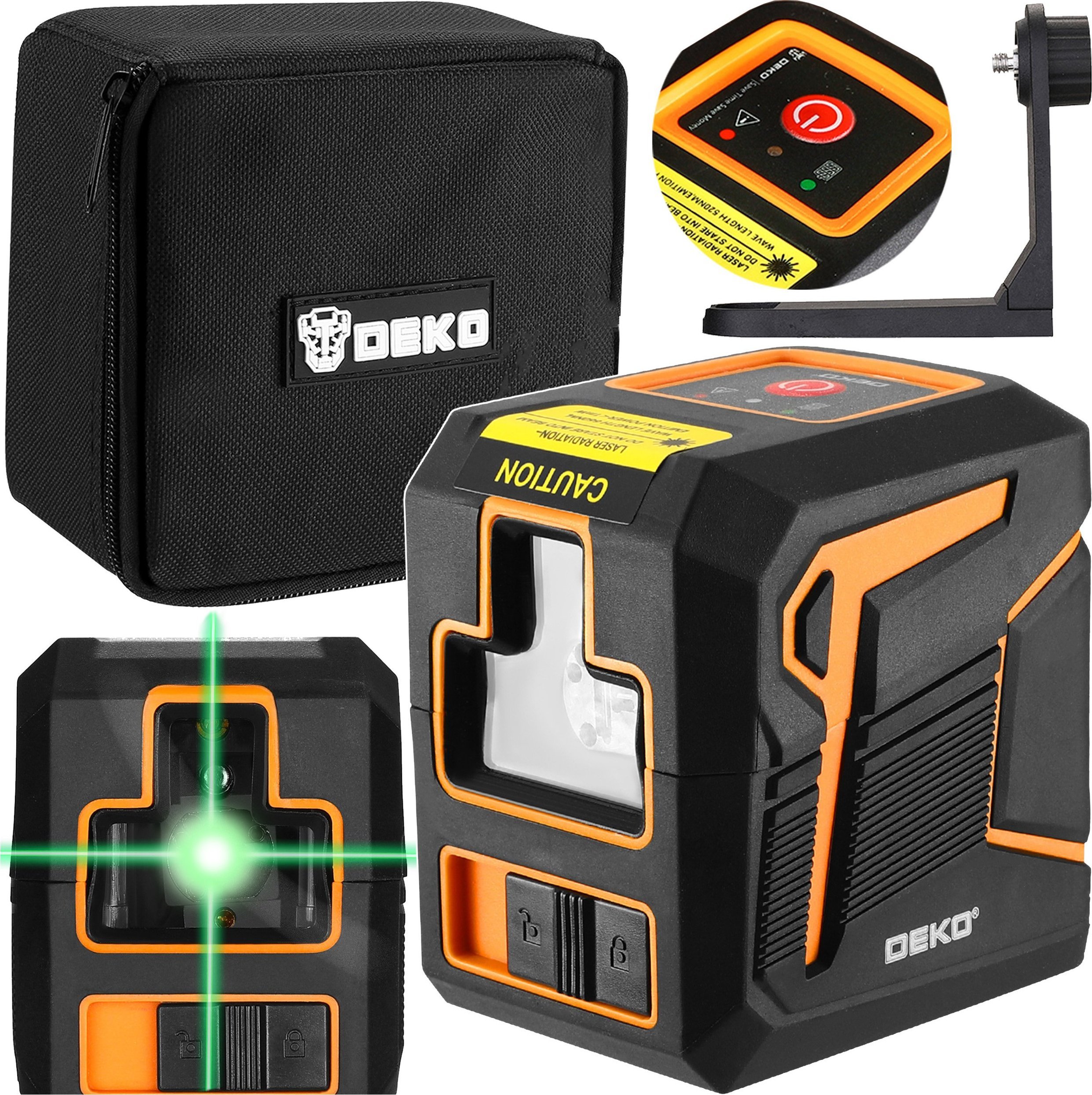 Deko POZIOMICA LASEROWA LASER KRZYŻOWY ZIELONY PRECYZYJNY BLOKADA WAHADŁA DEKO