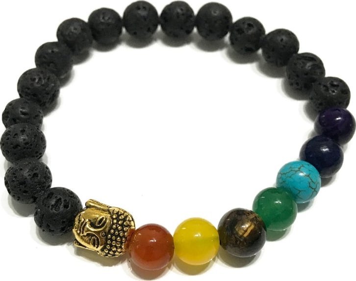 Lovrin Bransoletka z kamieniami wulkanicznymi - Buddha Chakra