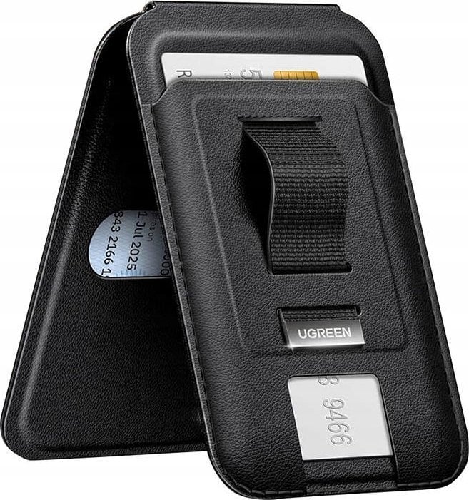 Ugreen Uniwersalny portfel magnetyczny z uchwytem na palec UGREEN LP836 MagSafe czarny