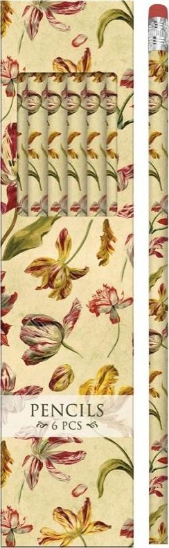 AMSCAN Ołówki ozdobne STPEN16 tulipany - zestaw 6 sztuk