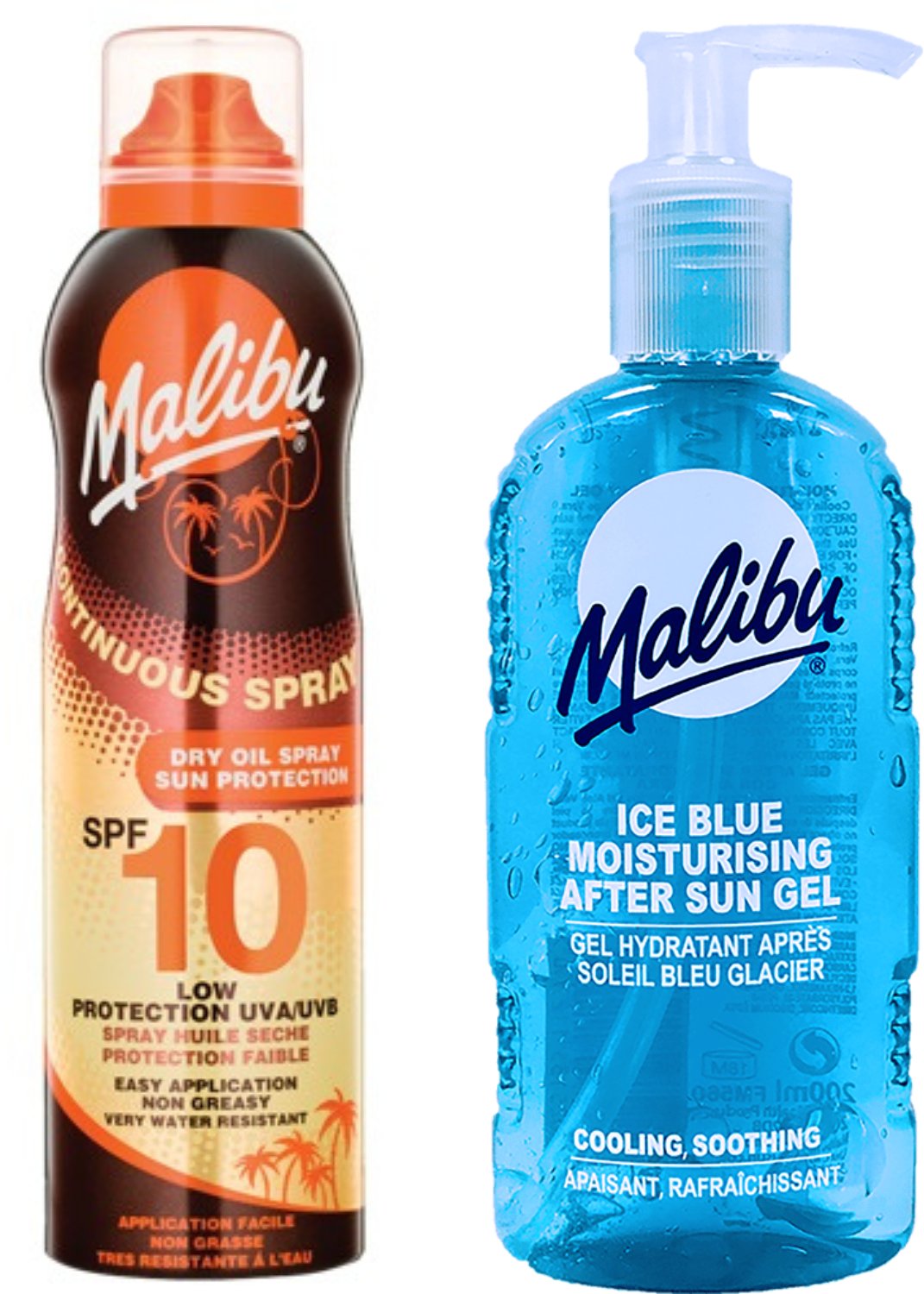 Malibu Suchy Olejek W Aerozolu SPF10 175ml + Żel Po Opalaniu 200ml