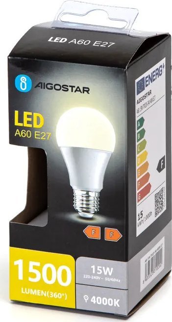Aigostar Żarówka diodowa LED A60 E27 15W 4000k Żarówka diodowa LED A60 E27 15W 4000k