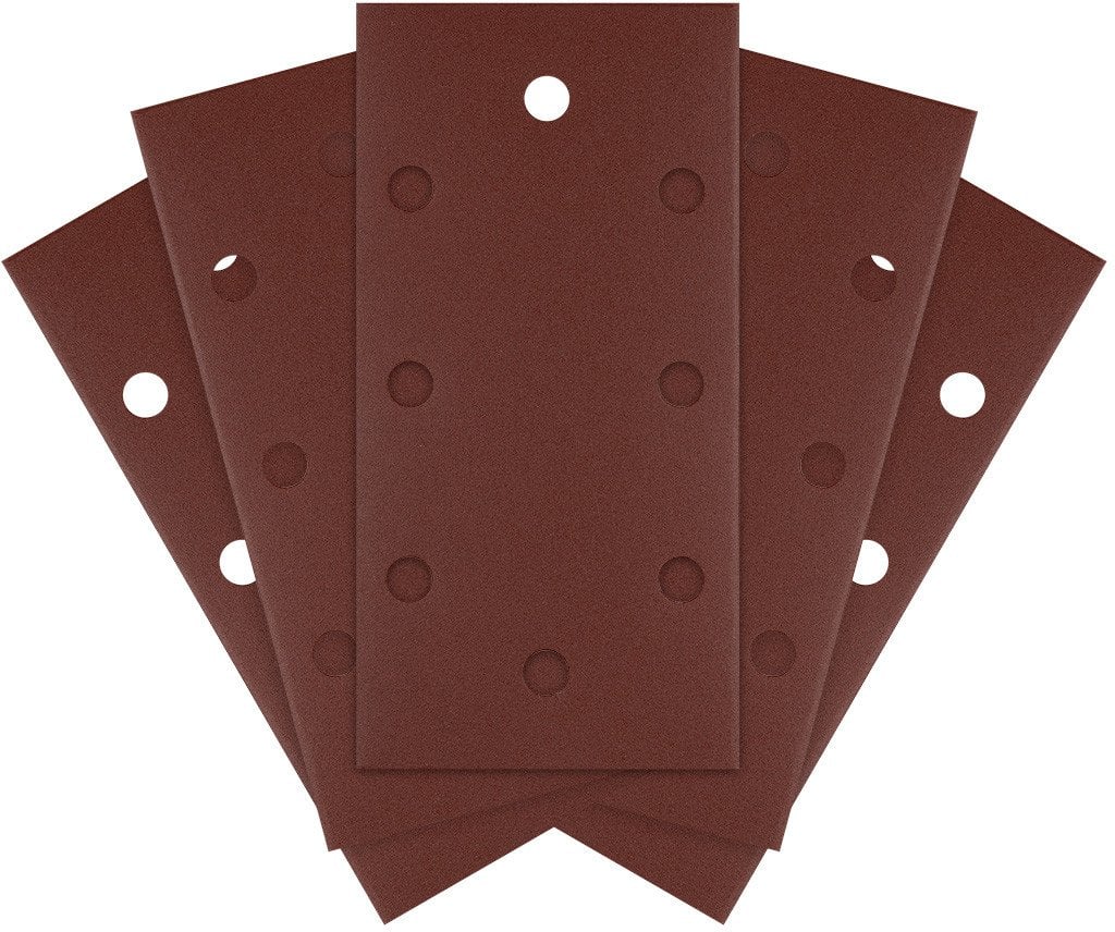 Papiery ścierne na rzep 93 x 185 mm, P180, 5 szt., z 8 otworami