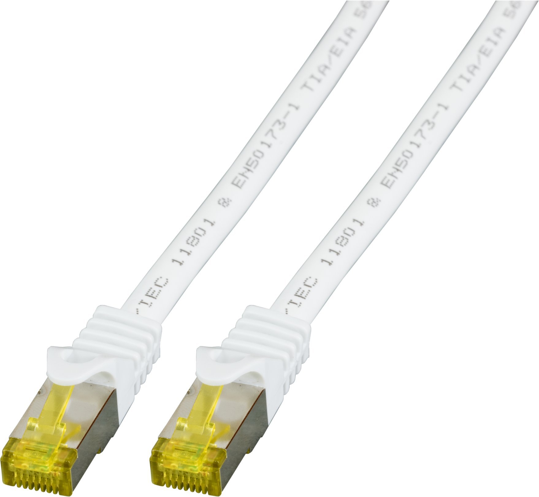 EFB Patchkabel Cat6a S/FTP LSZH mit Cat7 Rohkabel 0,15m WEISS 10 Gigabit Ethernet 600MHz 4x2xAWG26/7 Flammwidrig Raucharm