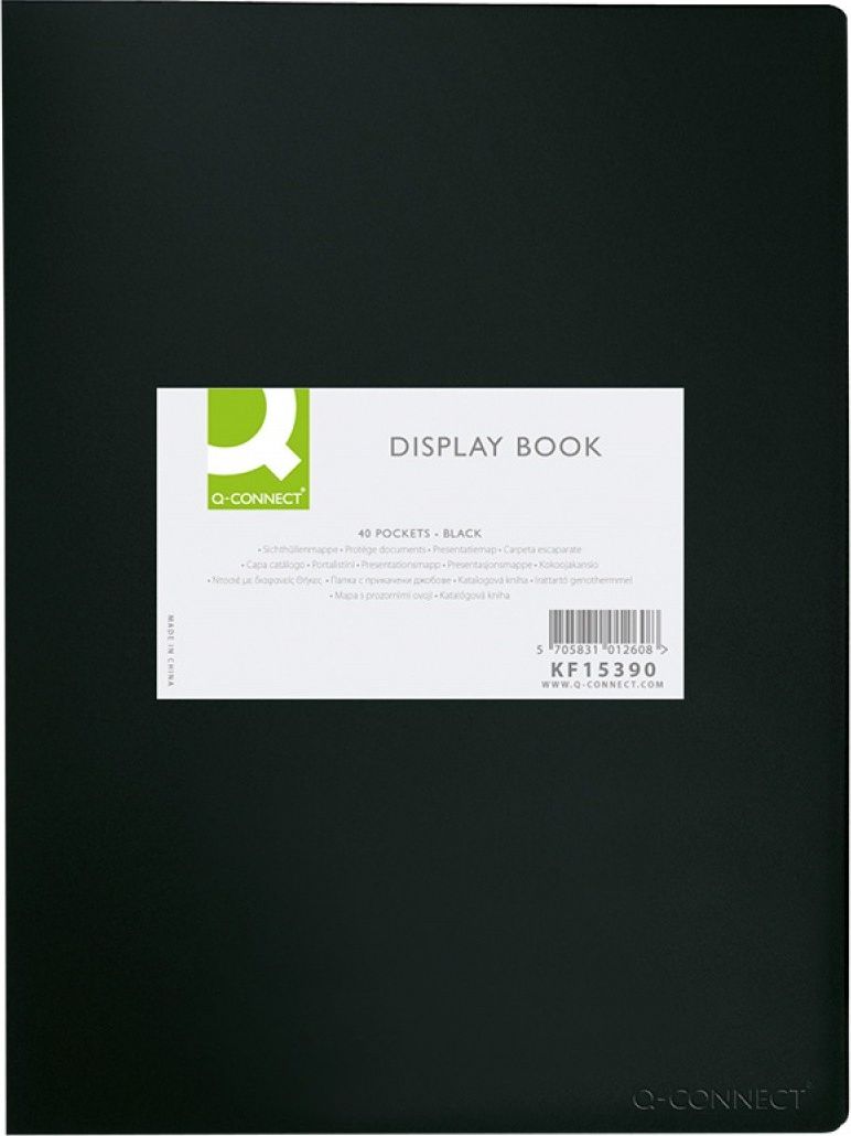 Q-Connect Teczka ofertowa Q-CONNECT, PP, A3, 380mikr., 20 koszulek, czarna z etykietą