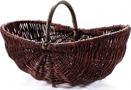 Wiklinowy Świat Wiklinowy kosz na grzyby z wikliny ciemnej winogronowy