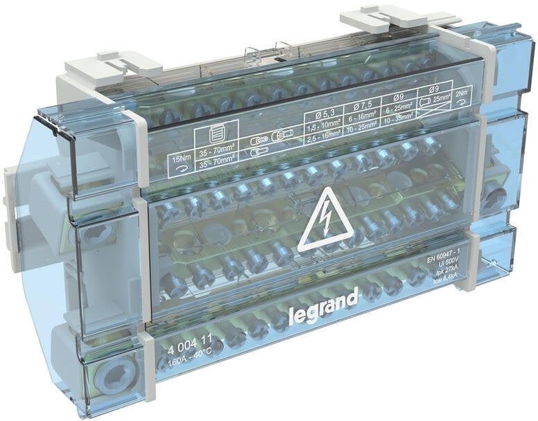 Modułowy blok rozdzielczy 4P 1,5-70mm2 10M 160A - 14 zacisków 400411