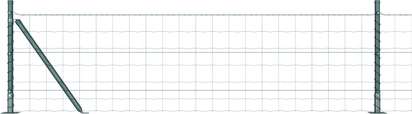 vidaXL Ogrodzenie Euro z 13 flanszowanymi słupkami 0,4x50 m, ocynkowane stalowe