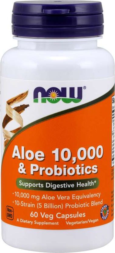 NOW Foods NOW Foods - Aloe 10.000 & Probiotyki, 60 vkaps