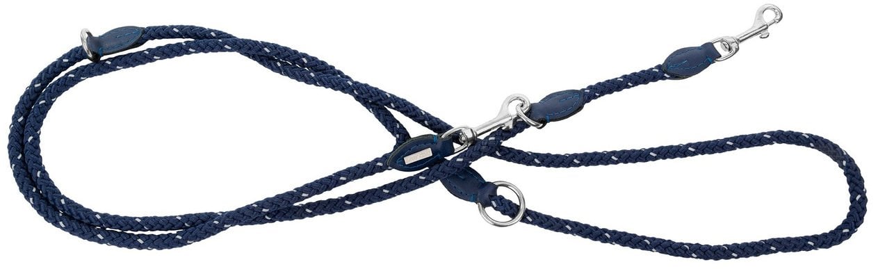 Smycz regulowana dla psa, Rope, granatowa, sznur odblaskowy, 120cm/6mm