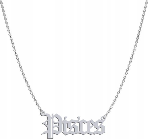 Radziszewska Jewellery Naszyjnik Srebrny Znak Zodiaku Ryby Pisces Łańcuszek 925 DEDYKACJA GRATIS