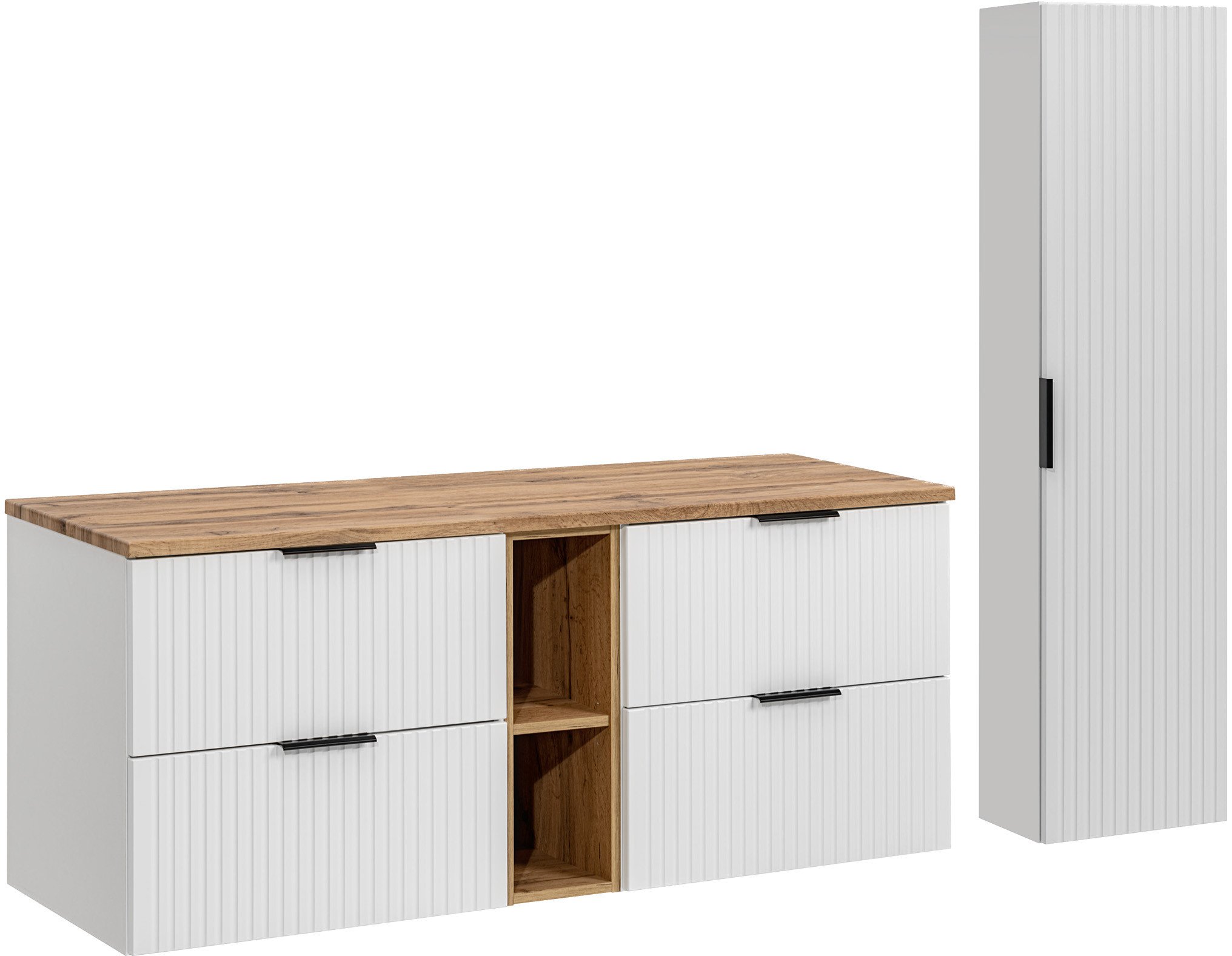 Zestaw meblowy 140cm z blatem i szafką wysoką