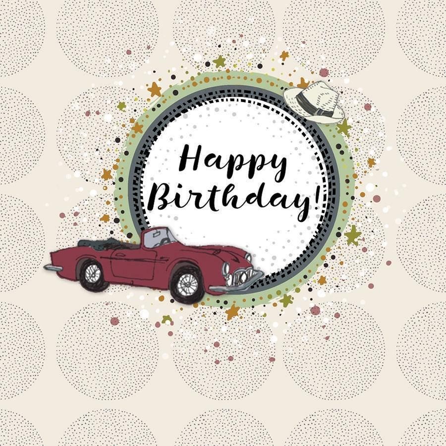 Clear Creation Karnet Kwadrat Urodziny Samochód