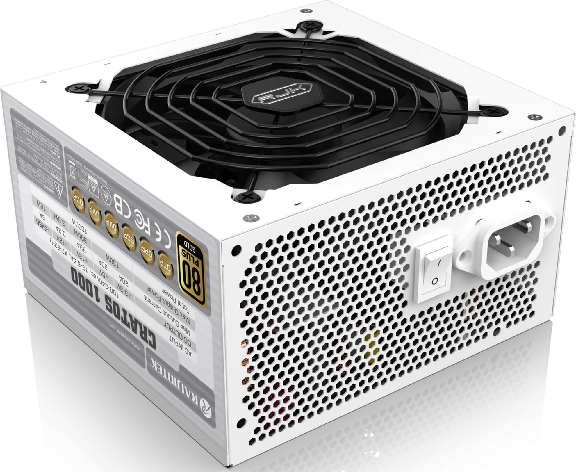 Zasilacz Raijintek RAIJINTEK CRATOS 1000 WHITE, PC power supply (white, cable management, 1000 watts)