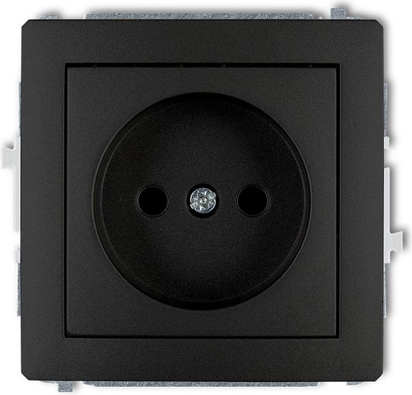 Karlik Gniazdo pojedyncze Deco b/u czarny mat (12DGP-1)