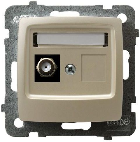 Ospel Gniazdo antenowe Karo typ F pojedyncze ecru perłowy (GPA-1SF/m/42)